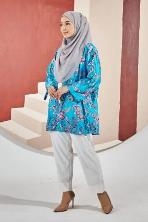 Kimono Cardi Latice Laluna X MCC - Maya Blue