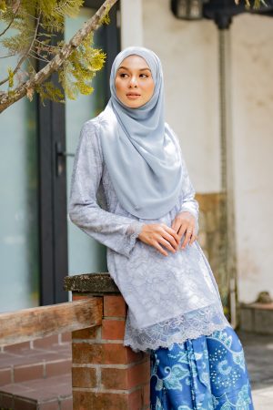 Baju Kurung Batik Lace Abreona - Maya Blue