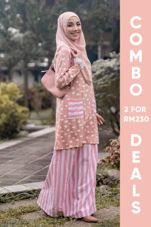 Baju Kurung Dasha Laluna X MCC - Puff Salmon