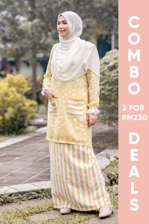 Baju Kurung Dasha Laluna X MCC - Custard Blonde