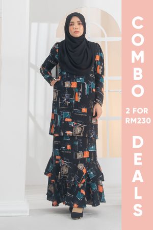 Baju Kurung Moden Puffy Leondra Laluna X MCC – Jet Black