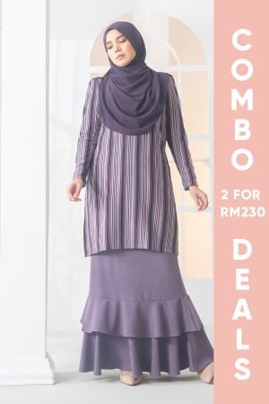 Baju Kurung Moden Puffy Luna Laluna X MCC – Lavender Purple