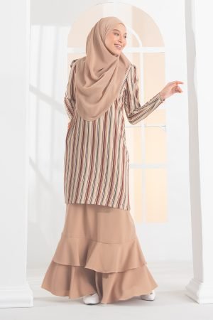 Baju Kurung Moden Puffy Luna Laluna X MCC – Sandy Nude