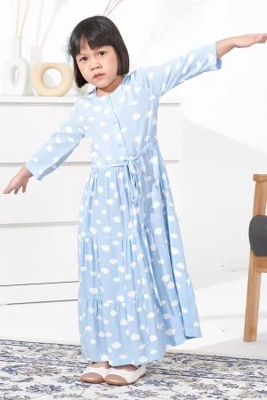 Dress Ruffle Sofia Kids - Baby Blue