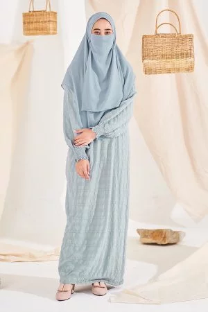 Kaftan Ironless Salina - Crepe Blue