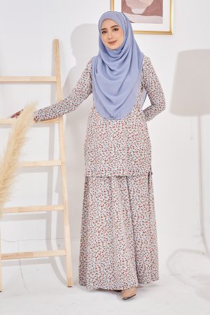 Baju Kurung Leslin Laluna X MCC - Crepe Blue