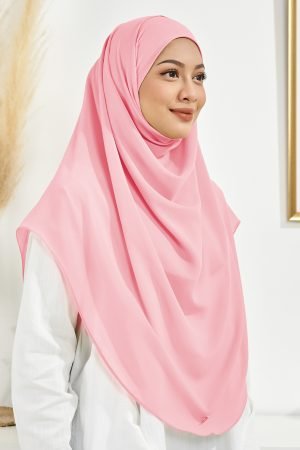 Tudung Sarung Chiffon Instant Vera XL Valily X MCC - Candy Pink