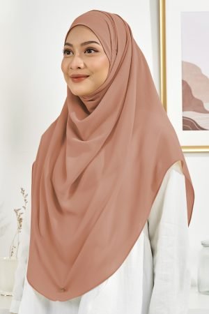 Tudung Sarung Chiffon Instant Vera XL Valily X MCC  - Coral Peach