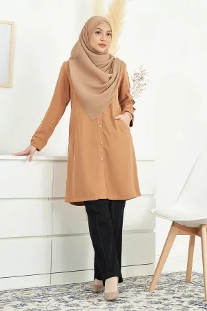 Blouse Button Taela Vaksin - Soft Mustard