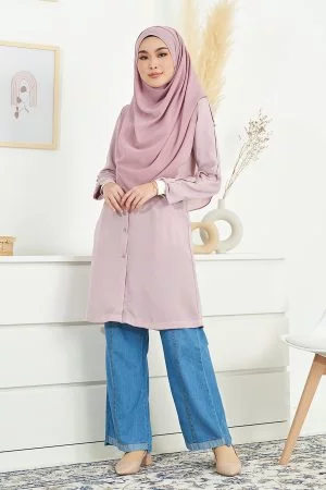 Blouse Button Taela Vaksin - Soft Pink