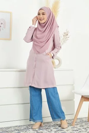 Blouse Button Taela Vaksin - Soft Pink