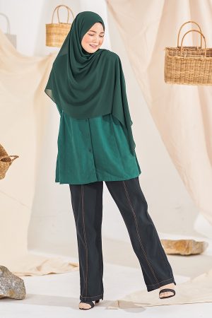 Blouse Ruffle Shafaa - Emerald Green