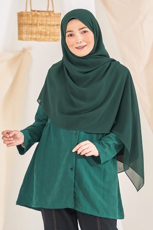 Blouse Ruffle Shafaa - Emerald Green