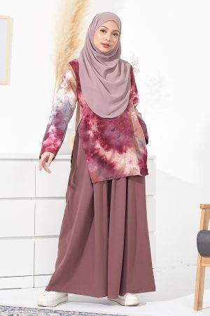 Blouse Tie Dye Tamera - Maroon Greyish