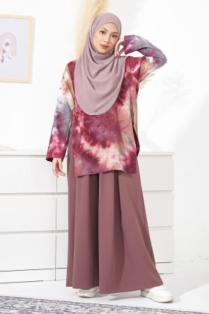 Blouse Tie Dye Tamera - Maroon Greyish