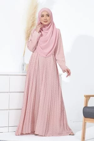 Dress Pleated Tahira - Soft Pink