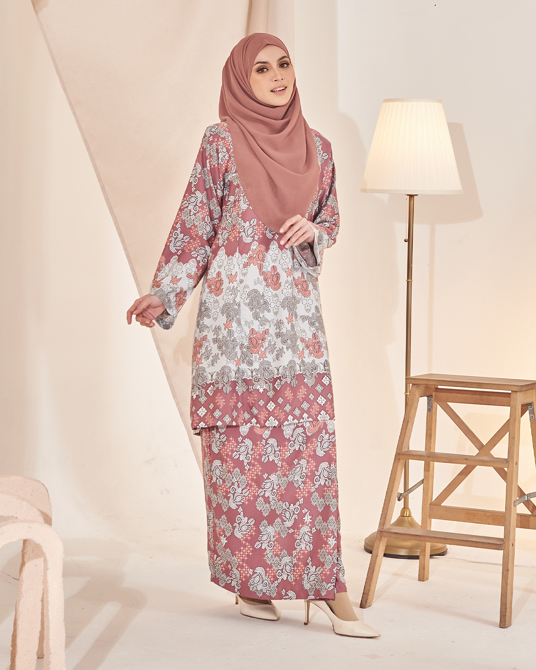 Baju Kurung Pahang Elfira – Charm Pink – MuslimahClothing.Com