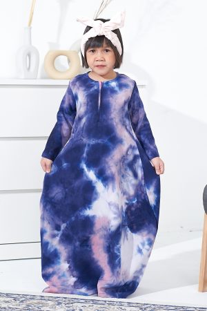 Kaftan Homey Tie Dye Talisha Kids - Navy Blue