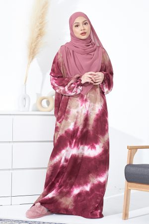 Kaftan Tie Dye Talina - Tie Maroon