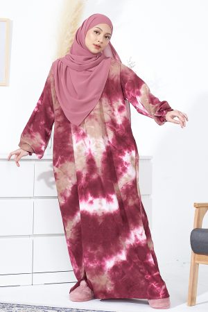 Kaftan Tie Dye Talina - Tie Maroon