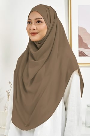 Tudung Sarung Chiffon Instant Vera XL Valily X MCC - Light Coffee