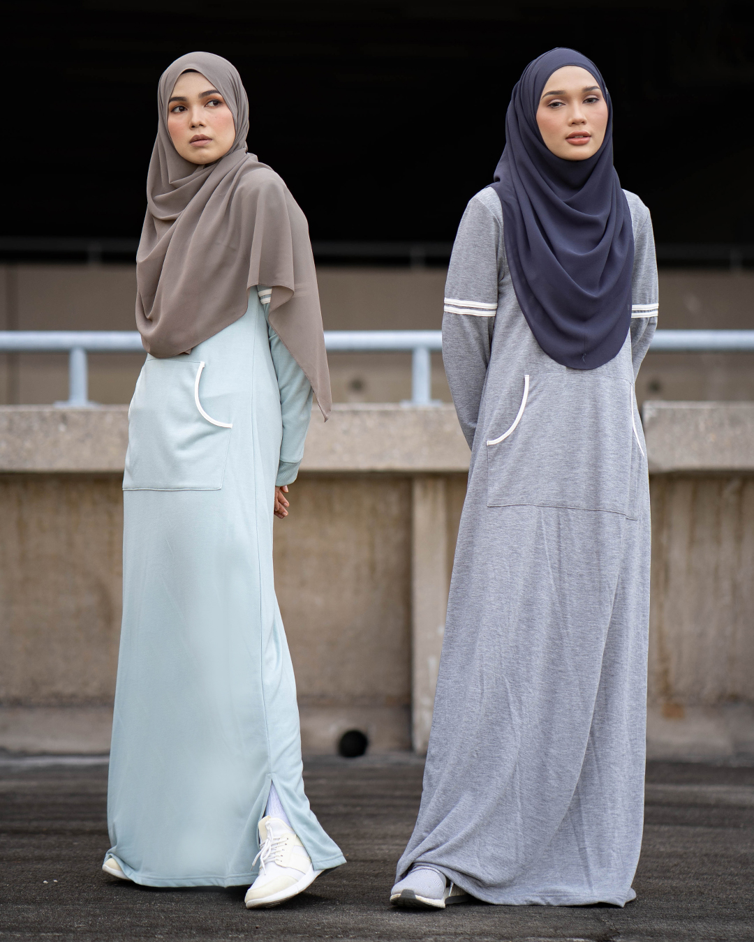 Abaya Activewear Shara – Chromium Grey – MuslimahClothing.Com