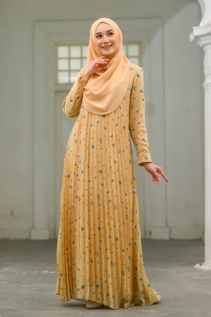 Dress Pleated Naylaa - Mustard