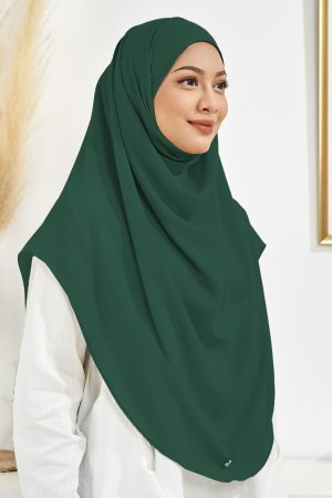 Tudung Sarung Chiffon Instant Vera XL Valily X MCC - Emerald Green