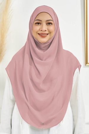 Tudung Sarung Chiffon Instant Vera XL Valily X MCC - Plum Pink