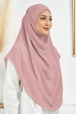 Tudung Sarung Chiffon Instant Vera XL Valily X MCC - Plum Pink