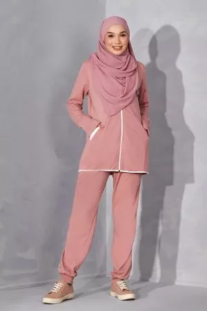 Jacket Hoodie Activewear Alexa - Rose Pink