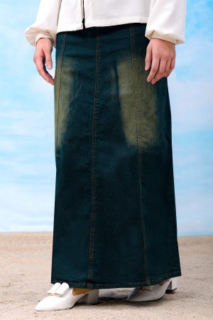 Skirt Jeans Nelfina Denim Flare - Fade Green