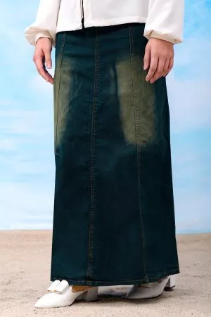Skirt Jeans Nelfina Denim Flare - Fade Green