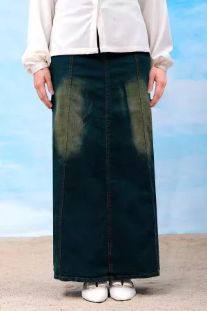 Skirt Jeans Nelfina Denim Flare - Fade Green