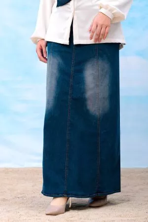 Skirt Jeans Nelfina Denim Flare - Stone Blue