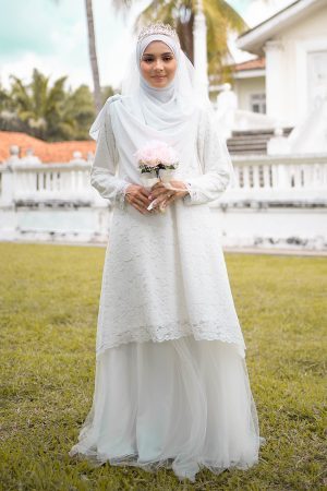 Baju Kurung Lace Tutu Nisrina - Off White