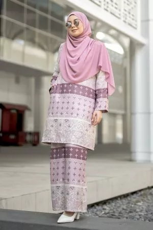 Baju Kurung Pahang Rayla - Rosy Pink