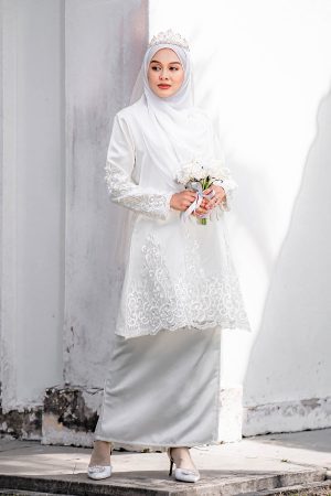 Baju Kurung Riau Lace Netita  - Off White Ara