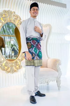 Baju Melayu Isa Slim Fit - Pewter Grey