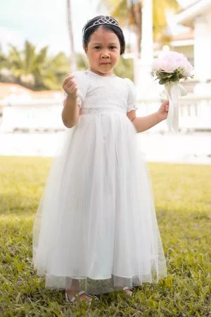 Dress Lace Tutu Nisrina Kids - Off White