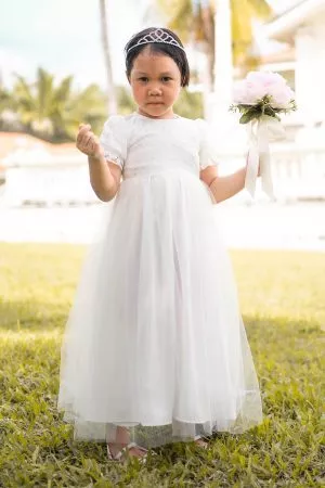 Dress Lace Tutu Nisrina Kids - Off White