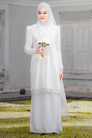 Baju Kurung Moden Lace Najelia -Off White