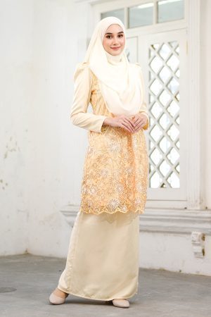 Baju Kurung Moden Lace Puffy Nadisa - Sunrise