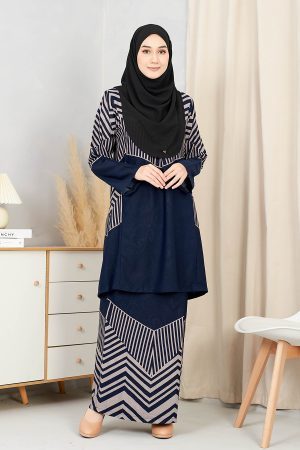 Baju Kurung Pahang Rauha - Midnight Blue