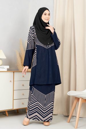 Baju Kurung Pahang Rauha - Midnight Blue