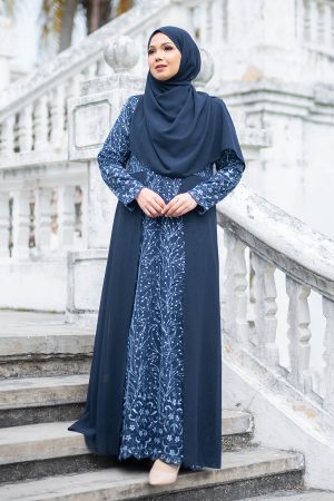 Abaya Lace Rakila - Navy Blue