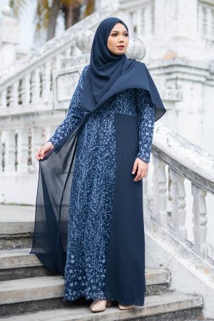 Abaya Lace Rakila - Navy Blue