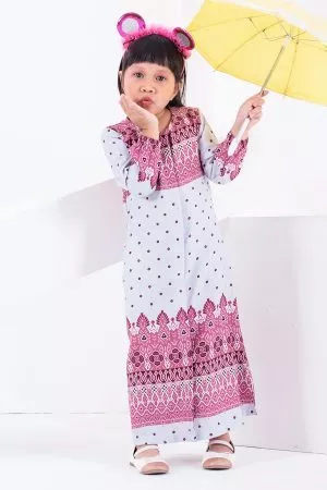 Abaya Raiyani Kids - Bubblegum Pink
