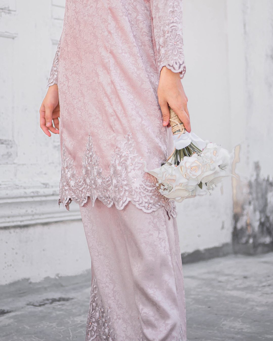 Baju Kurung Lace Najwa Dusty Marvelous Muslimahclothingcom 