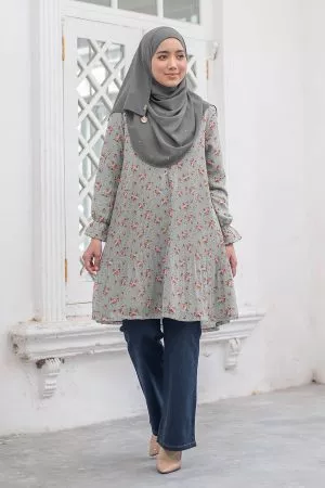 Blouse Pleated Rusena - Fern Green